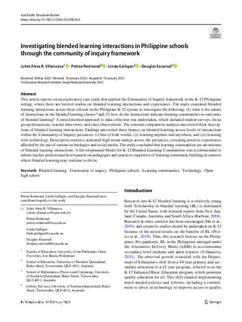 blended modality in tagalog|Investigating blended learning interactions in Philippine schools .